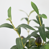 Bonsaï d'olivier en soie de 90 cm, petit arrangement en pot pour la décoration de bureau, table, étagère, plante verte artificielle minimaliste pour la maison et le bureau