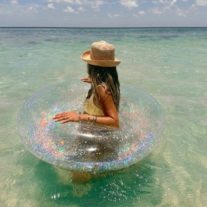 Bouée de piscine gonflable transparente en PVC OEM, <span class=keywords><strong>tube</strong></span> de natation transparent, structure cylindrique continue, jouet aquatique d'été personnalisé - Product Image 3
