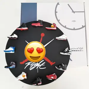 Gift Box Wholesale AJ wall clock dropshipping sports basketball 3D MINI sneaker Air wall clocks