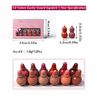 KS~ONE Rouge à lèvres Gourd, Lot de 12 couleurs, Fini mat velours, Imperméable, Longue tenue, Végan, Minéral, Édition transfrontalière, Taille standard, En gros