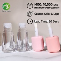 Haute qualité 5ml personnalisé vide clair verre brillant à lèvres Tube Mini bouteilles d'huile à lèvres maquillage emballage conteneur avec grande brosse