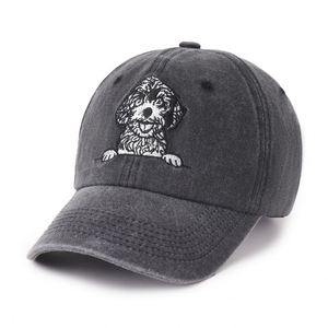 Gorra Retro Lavada Estilo Papá - Gorra de Béisbol Vintage con Bordado de Cachorro, Color Sólido, Visera Curva Ajustable para Hombres y Mujeres, Venta al por Mayor - Product Image 4