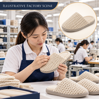 Chaussons d'intérieur neutres en peluche sherpa, ergonomiques, en mousse à mémoire de forme, pour le dropshipping et l'approvisionnement de marques de boutiques