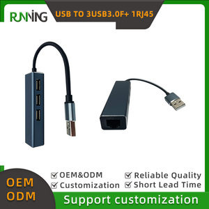 ฮับ USB RJ45 4พอร์ต USB2.0อะแดปเตอร์อีเทอร์เน็ต10/100เมตรอลูมิเนียมอัลลอยด์ CE/FCC ได้รับการรับรองสำหรับแล็ปท็อป - Product Image 2