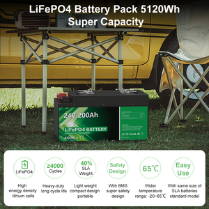 แบตเตอรี่ลิเธียมฟอสเฟต OEM ในตัวพร้อมระบบจัดการแบตเตอรี่อัจฉริยะ (BMS) 8S1P 24V 200Ah Lifepo แบตเตอรี่ลิเธียมไอออน 24V 200Ah - Product Image 4