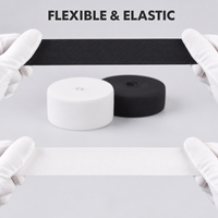 Bande élastique noire et blanche de 4 cm, 10 m, lot de 2, haute élasticité, pour la couture de ceintures de vêtements