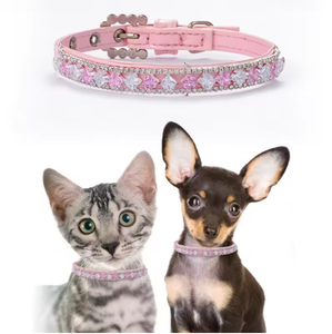 Luxo Ajustável PU Material Pet <span class=keywords><strong>Collar</strong></span> Artificial Pérola Rhinestone Carta Impressa para Gatos Ocidentais Cães Casamentos Fitas - Product Image 4