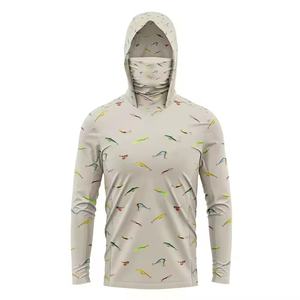 Sudadera con capucha OME personalizada ultrafina UPF 50 de seda helada con estampado digital, para hombre, protección solar, manga larga, transpirable, 140g, camiseta deportiva de verano. - Product Image 4