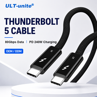 Câble USB C ULT-unite, fournisseurs vérifiés, câble de données Type-C noir personnalisé, 1 m, 2 m, charge rapide, USB Type C Thunderbolt 240W