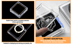 Boîte libre faite en usine de couvercles supérieurs de bijoux en acrylique à usage domestique transparent pour l'affichage uniquement - Product Image 5