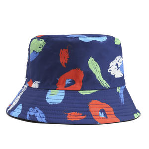 100% Polyester large bord haute qualité Sublimation imprimé chapeau été extérieur voyage Protection solaire seau chapeau - Product Image 5