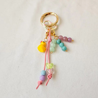 LLavero y bolso de moda personalizables bonitos a la moda para mujer, colgante intercambiable, llaveros de cristal