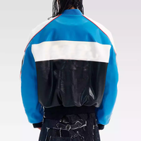 Veste bomber de course à l'esprit varsity avec broderie surdimensionnée en applique, couleur personnalisée, silhouette, imperméable, lettre sur le devant