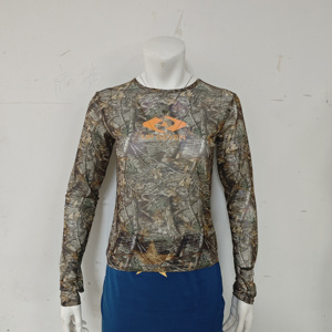 T-<span class=keywords><strong>shirt</strong></span> court personnalisé pour <span class=keywords><strong>femme</strong></span>, col rond, manches longues, style décontracté, en maille transparente, imprimé <span class=keywords><strong>gaze</strong></span>, coupe ajustée, été - Product Image 6