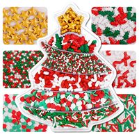Sprinkles de Noël Halal Emballage personnalisé Décoration de mini-gâteaux comestibles Press Candy Sprinkles Comestibles pour boulangerie