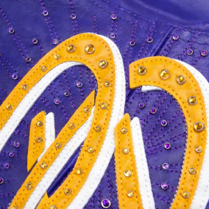 Blouson Bomber <span class=keywords><strong>en</strong></span> Cuir pour Homme Style Urbain, Patchwork, Broderie Personnalisée de Strass, <span class=keywords><strong>en</strong></span> Peau d'Agneau, Type Varsity - Product Image 4