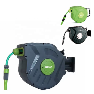 Enrouleur de <span class=keywords><strong>tuyau</strong></span> <span class=keywords><strong>mural</strong></span> de jardin de 15M 1/2 pouces 50 pieds enrouleur de <span class=keywords><strong>tuyau</strong></span> d'eau rétractable enrouleur de <span class=keywords><strong>tuyau</strong></span> de verrouillage de piste facile à retourner lentement et en toute sécurité - Product Image 3