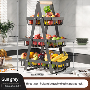 Étagère de rangement multifonctionnelle, imperméable, écologique, <span class=keywords><strong>moderne</strong></span>, pour fruits et légumes, en métal, à plusieurs niveaux, pour le transport et le rangement - Product Image 6