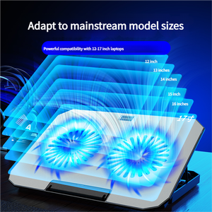 Support de refroidissement universel pour ordinateur <span class=keywords><strong>portable</strong></span> N22 en plastique avec double ventilateur, réglable et ergonomique, pour ordinateurs portables de 12 à 17 <span class=keywords><strong>pouces</strong></span>, en stock - Product Image 4