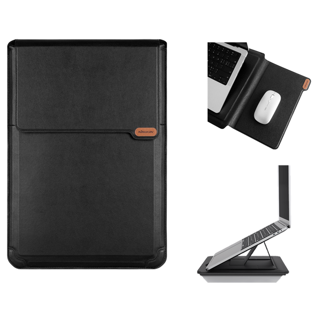 Nillkin 3 In1 Laptop Bag  PU Leather With Bulit-in Mouse Pad and Laptop Stands Sleeve for 15 15.6 16 Inch MacBook HP, Dell,Asus