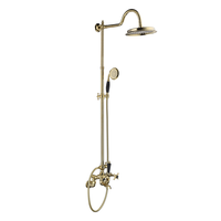 Ensemble de douche mural en laiton au design classique, robinet de douche de salle de bain en bronze antique traditionnel avec jet doux