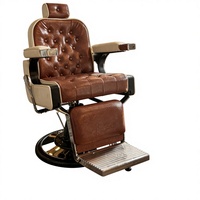 Fauteuil de barbier en cuir rétro haut de gamme Dongkai pour hommes, avec fonction de rotation à 360° et réglage en hauteur, pour utilisation en salon