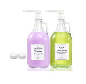 Half Gallon Glass <b>Pump</b> Dispenser Bottle, 64-Ounce Jug with <b>Pump</b> for Sauces, Syrups, Soaps and Laundry Detergent - Product Image 1
