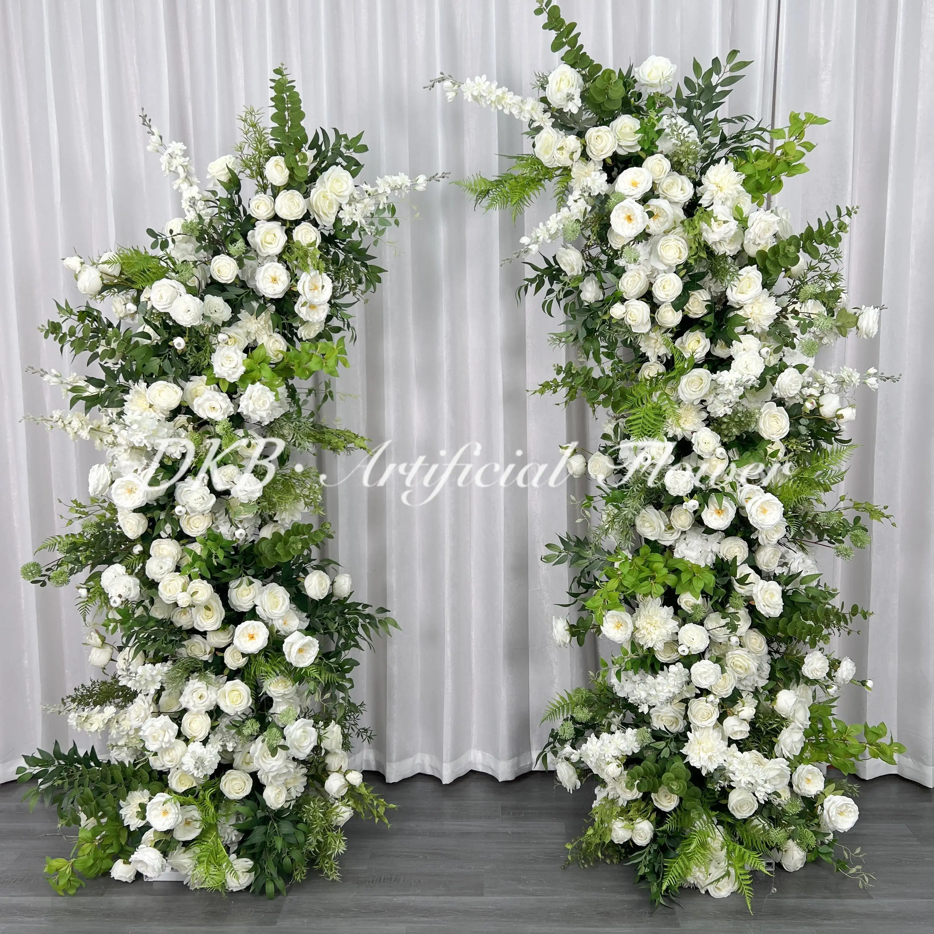 DKB new wedding greenery silk floral arch with white florals for wedding arch
