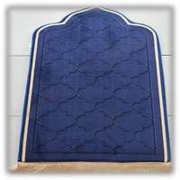 Vente en gros de 2 tapis de prière rembourrés en flanelle, ensemble de tapis de prière islamique noir et blanc, tapis de prière musulman portable