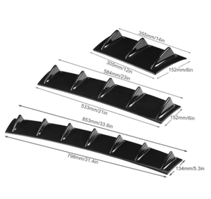 Diffuseur de pare-chocs arrière universel pour voiture avec aileron de châssis - Noir, en ABS, style sport - Product Image 2