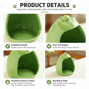 Refugio de Cerámica para Animales Pequeños, para Hámsters, Gerbillas y Ratones, Nido Acogedor para Descansar, Casa para Mascotas - Product Image 3
