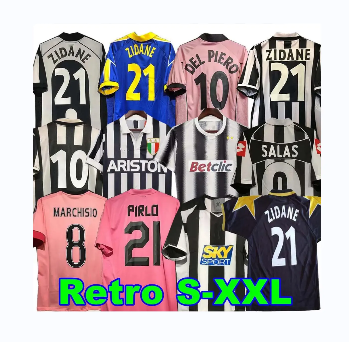 Maillot de football Retro juventuser DEL PIERO Conte PIRLO Marchisio INZAGHI ZIDANE maillot DAVID BOKSIC Conte chemise POGBA