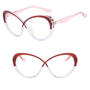 Nuevas monturas de moda para anteojos, bloqueo de luz azul, caqui, Floral, Ojo de gato X, plástico cruzado para niñas y mujeres - Product Image 5