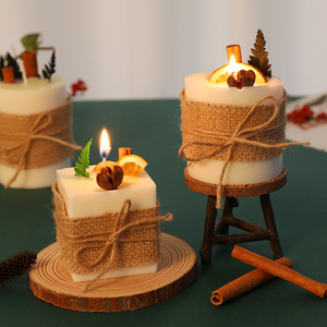 Candele Profumate Ecologiche Cilindriche per Aromaterapia, Senza Fumo, in Vetro <span class=keywords><strong>e</strong></span> Cera, Romantiche Candele a Colonna con Fiori - Product Image 6