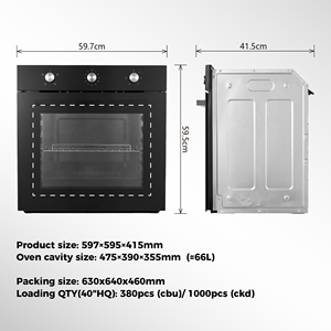 Forno Elettrico <span class=keywords><strong>a</strong></span> <span class=keywords><strong>Incasso</strong></span> Singolo in Acciaio Inox con Convezione, Forno da Parete Singolo 60cm - Product Image 3