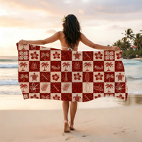 High Quality Polynesian Traditional Prints Opaque Fabric Beach Towel Print on Demand Various Sizes Women Beach Sarong