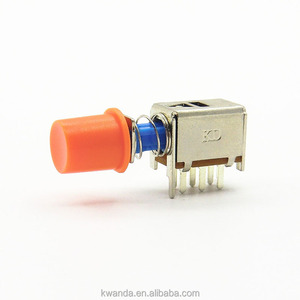 Interrupteur à bouton-poussoir 6 broches autobloquant 2P2T 1NO1NC en laiton bleu, plastique et métal pour routeur modem Jacinth, appareil électroménager 50V - Product Image 1