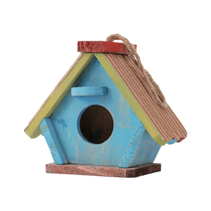 บ้านนกไม้สีแดงเต็มสีสำหรับนกป่า - Product Image 3