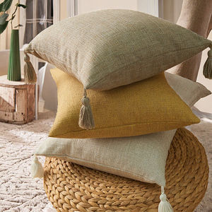 Fundas de Cojín Modernas Personalizadas Cuadradas 45*45 para Decoración del Hogar, con Borlas, Venta al por Mayor, Técnica de Tejido, Patrón Sólido 100% - Product Image 2