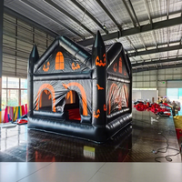 Château gonflable commercial pour fêtes, motif citrouille d'Halloween, pour décoration de fête