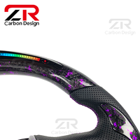Accessoires intérieurs pour voiture Infiniti Q60 Q50 QX55, volant de course en cuir perforé en fibre de carbone forgée avec LED RPM