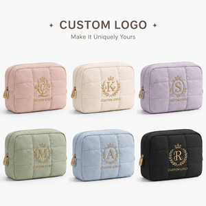 OEM ODM Washable Recyclable Makeup Bag Portable <b>Storage</b> Pouch Waterproof <b>Toiletry</b> Organizer Custom Embroidery Logo Cosmetic Bag - Product Image 1