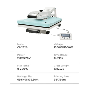 Máy ép nhiệt 38x38cm chất lượng cao với bảng điều khiển kỹ thuật số riêng biệt để dễ dàng thăng hoa và truyền nhiệt trên vải - Product Image 3