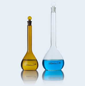 ขวดแก้วสีน้ำตาลปริมาตรขนาด10 25 50ml100ml250ml500ml ขวดปริมาตรพร้อมจุกและปากพื้น - Product Image 2