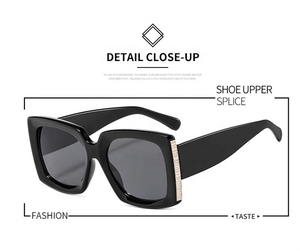 Nouvelles lunettes de soleil carrées de style rétro classique nuances surdimensionnées en plastique dégradé en rouge <span class=keywords><strong>bleu</strong></span> <span class=keywords><strong>gris</strong></span> avec cadres de style soleil - Product Image 6