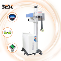 Mesin cetak kabel pipa PVC HDPE PPR PE, mesin tanda ukir Laser terbang Online UV serat Co2 20W 30W 50W