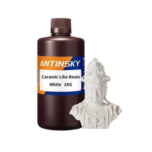 Antinsky Ceramic Like Resin Heat Resistance 300C DLP LCD Resin 3D Printer with 405nm 1kg Ceramic Texture Plastic Product