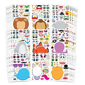 36 PCS Make a Face Sticker Sheets Your Own Animal Mix Match Sticker Sheets