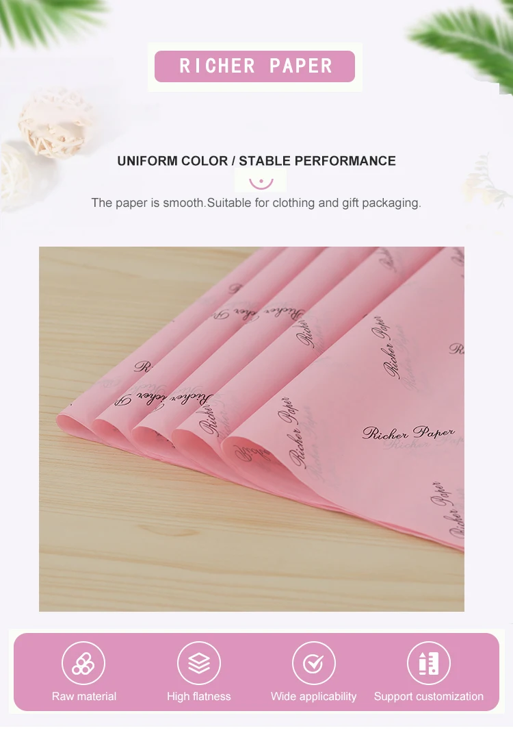 In Stock Tissue Paper Custom Printed Logo Shoes Clothes Tissue Paper 17gsm Packing Gift Wrapping Tissue Paper