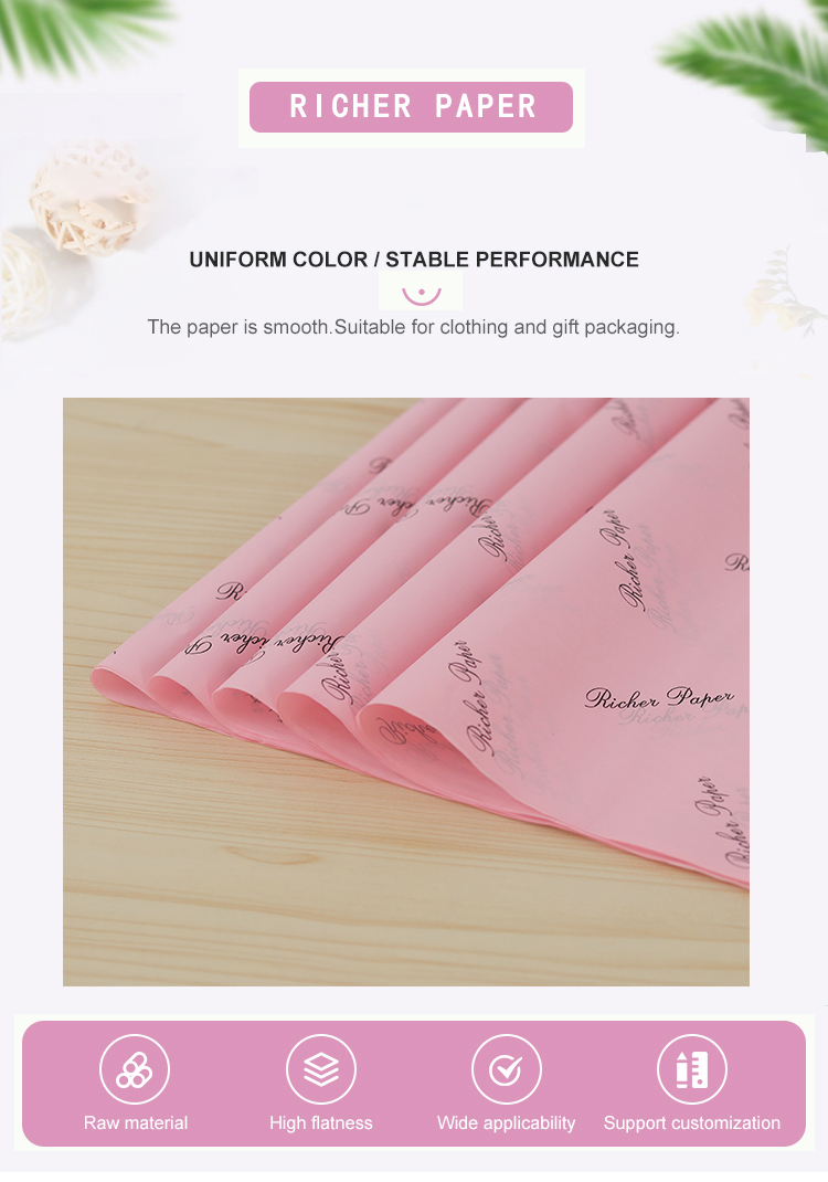 In Stock Tissue Paper Custom Printed Logo Shoes Clothes Tissue Paper 17gsm Packing Gift Wrapping Tissue Paper